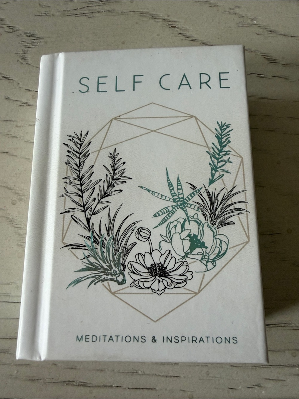 Self Care Meditations & Inspirations Journal - White with Teal Floral Cover